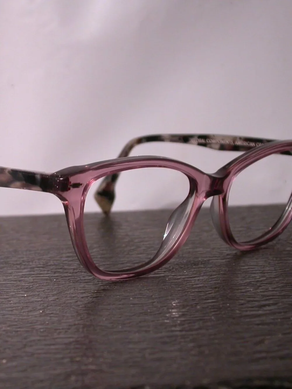 State Optical Drexel Pink Clear Cloud Stone Eyeglasses Frames Made in USA